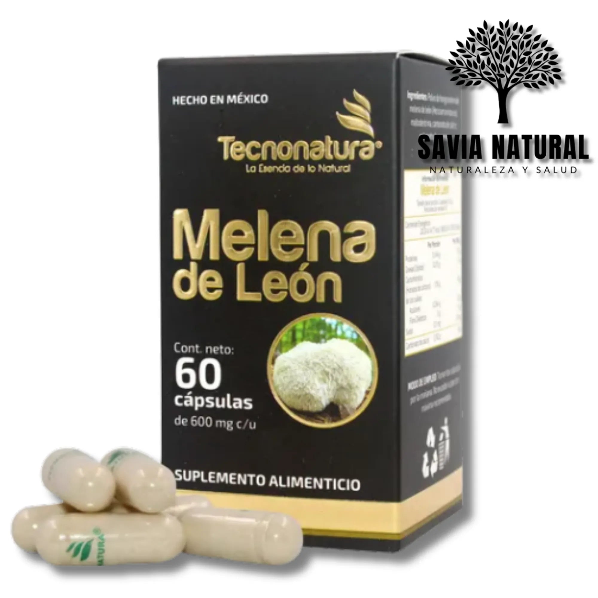 MELENA DE LEÓN TECNONATURA – 60 CÁPSULAS × 600 MG
