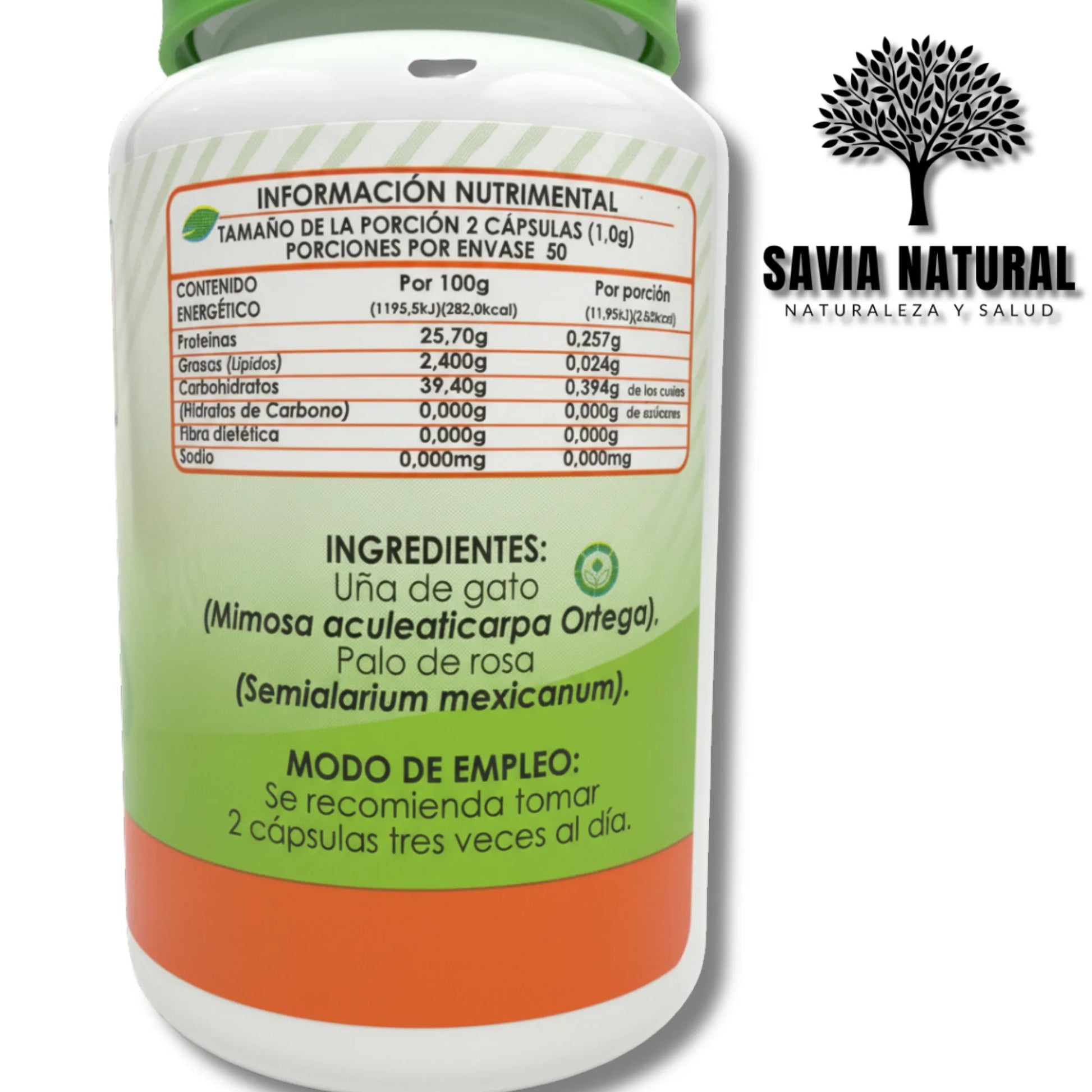 UÑA DE GATO ANÁHUAC – 100 CÁPSULAS × 500 MG