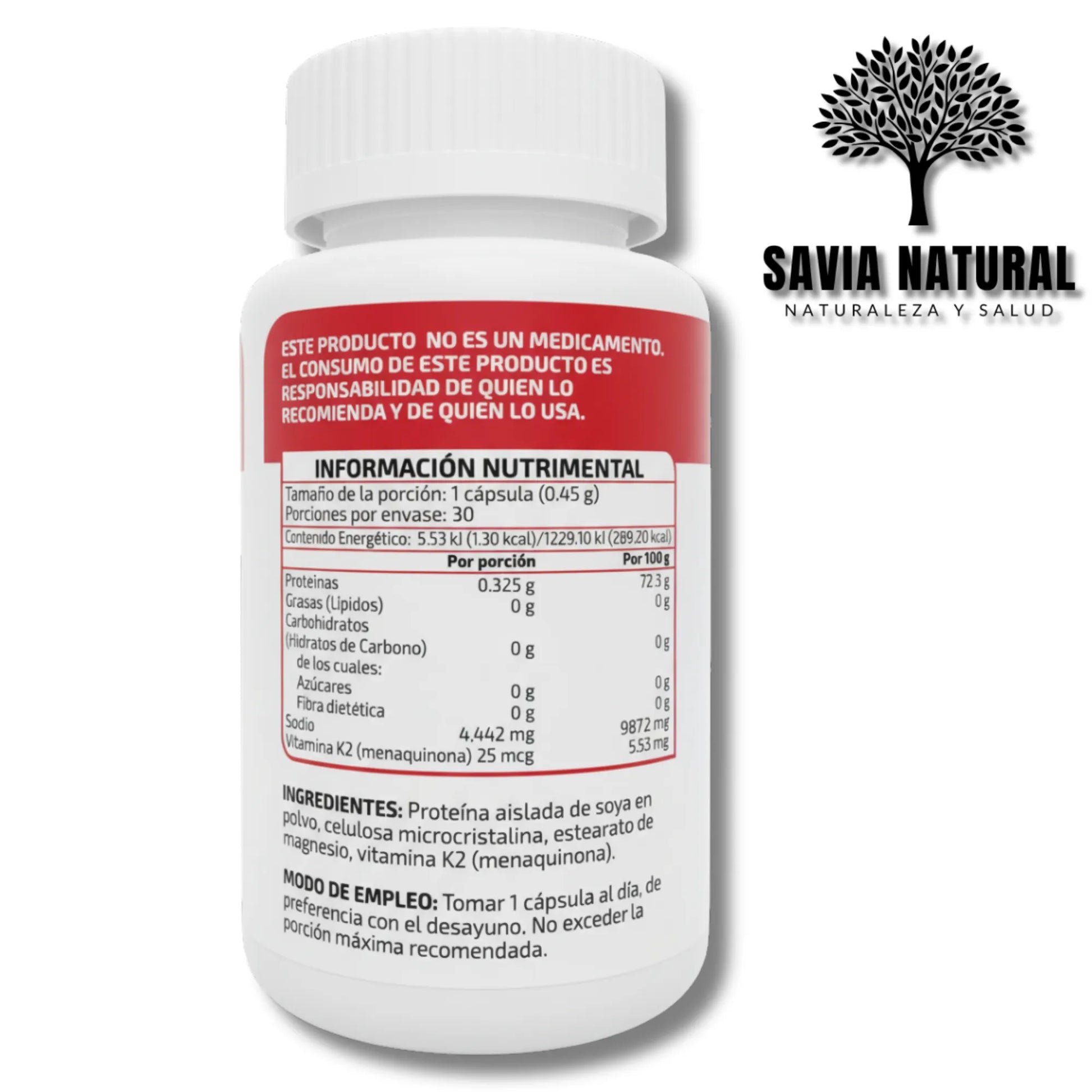 VITAMINA K2 TECNONATURA – 30 CÁPSULAS × 450 MG