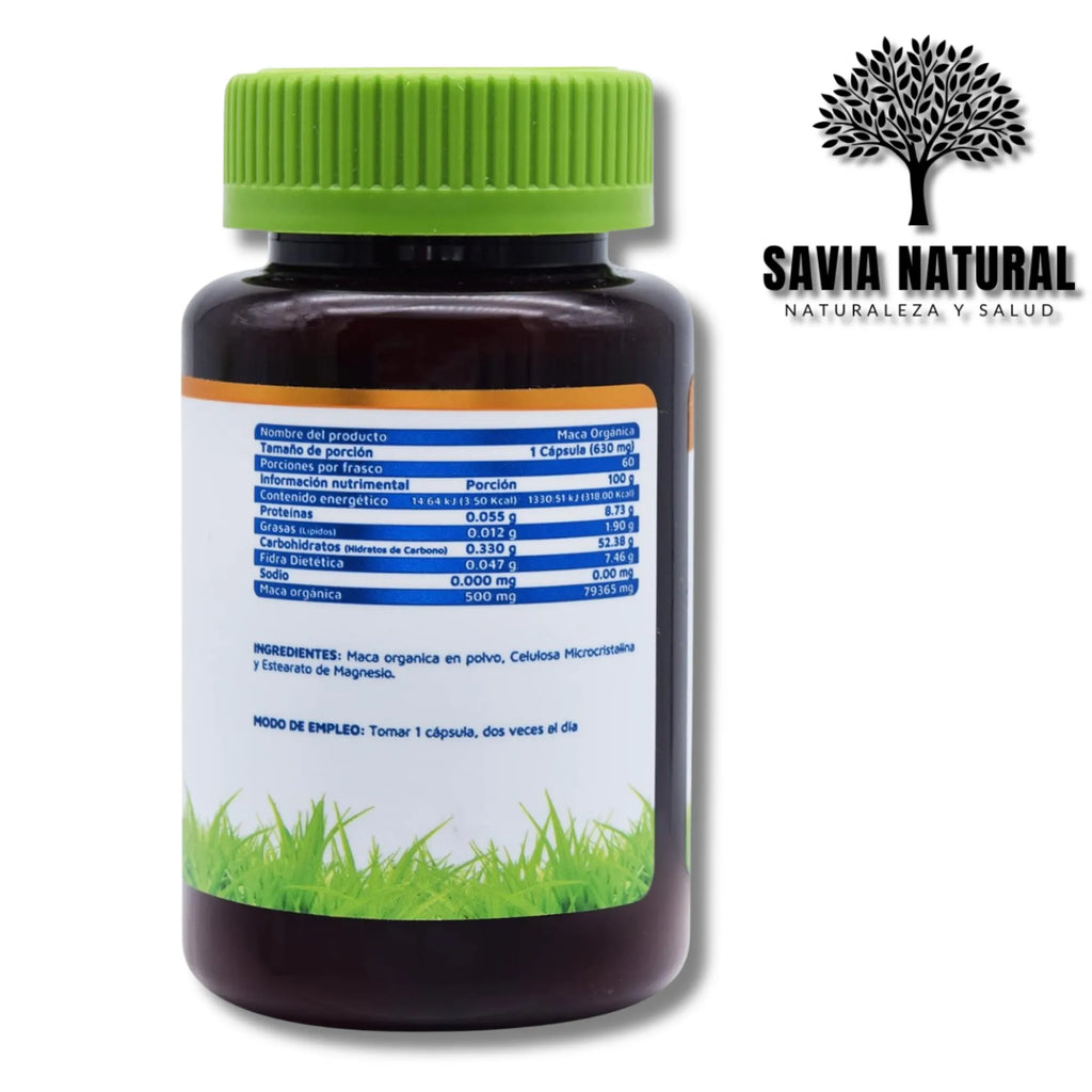 Maca en Cápsulas – 60 pzas | Energía, Vitalidad y Balance Hormonal