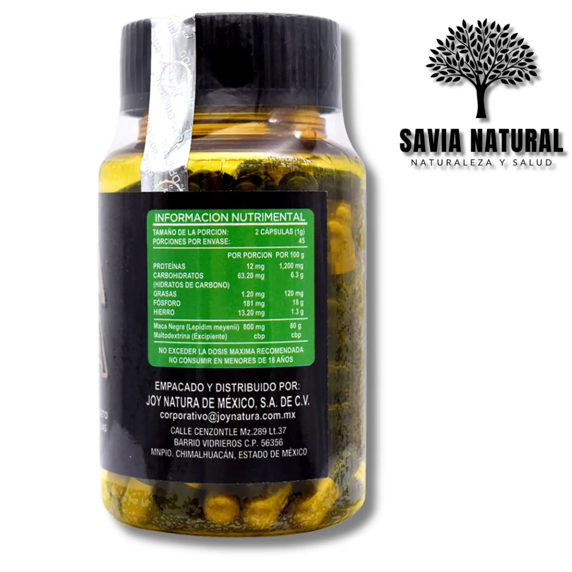 Maca Negra en Cápsulas – 90 caps | Energía, Rendimiento y Vitalidad Natural