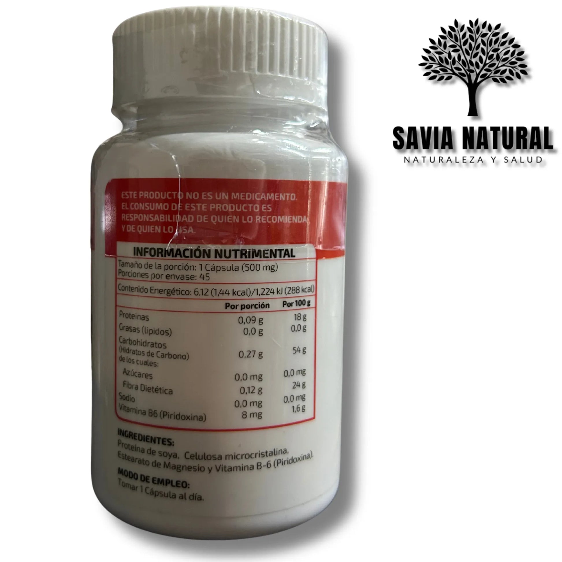 Vitamina B6 500 mg 45 cápsulas | Energía, sistema nervioso y bienestar