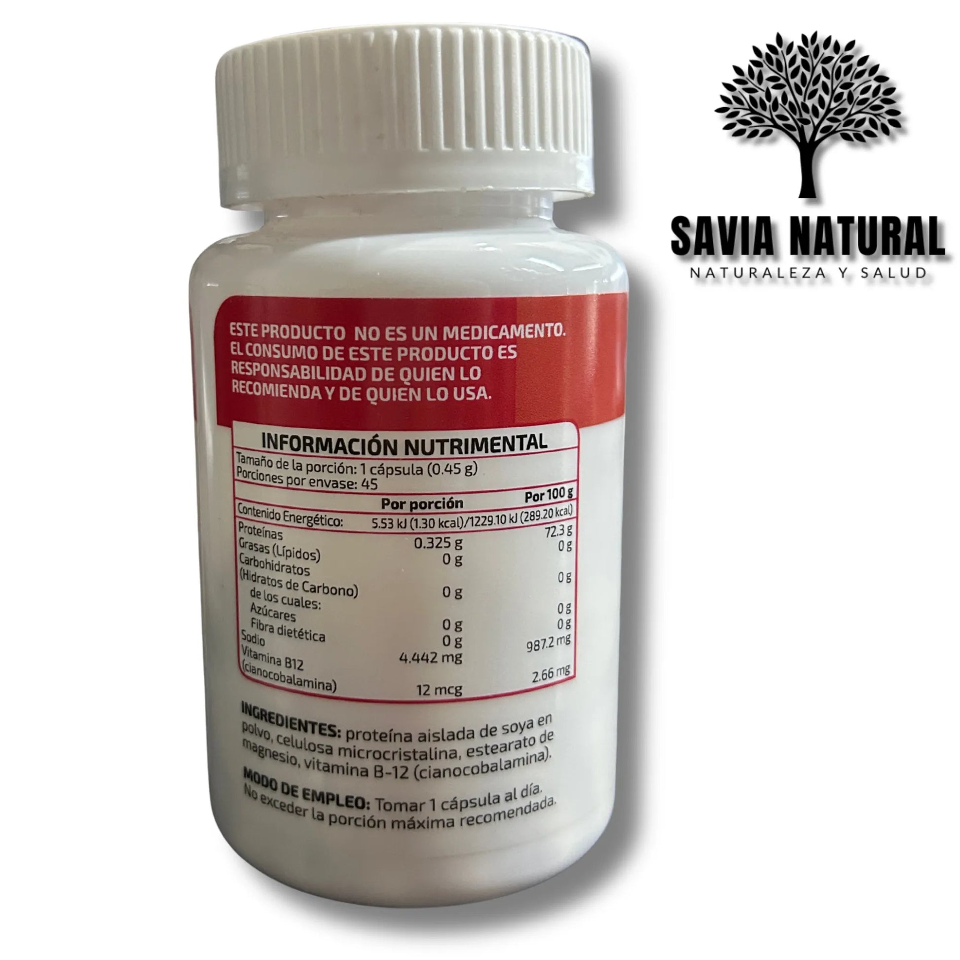 Vitamina B12 450 mg 45 cápsulas | Energía y sistema nervioso