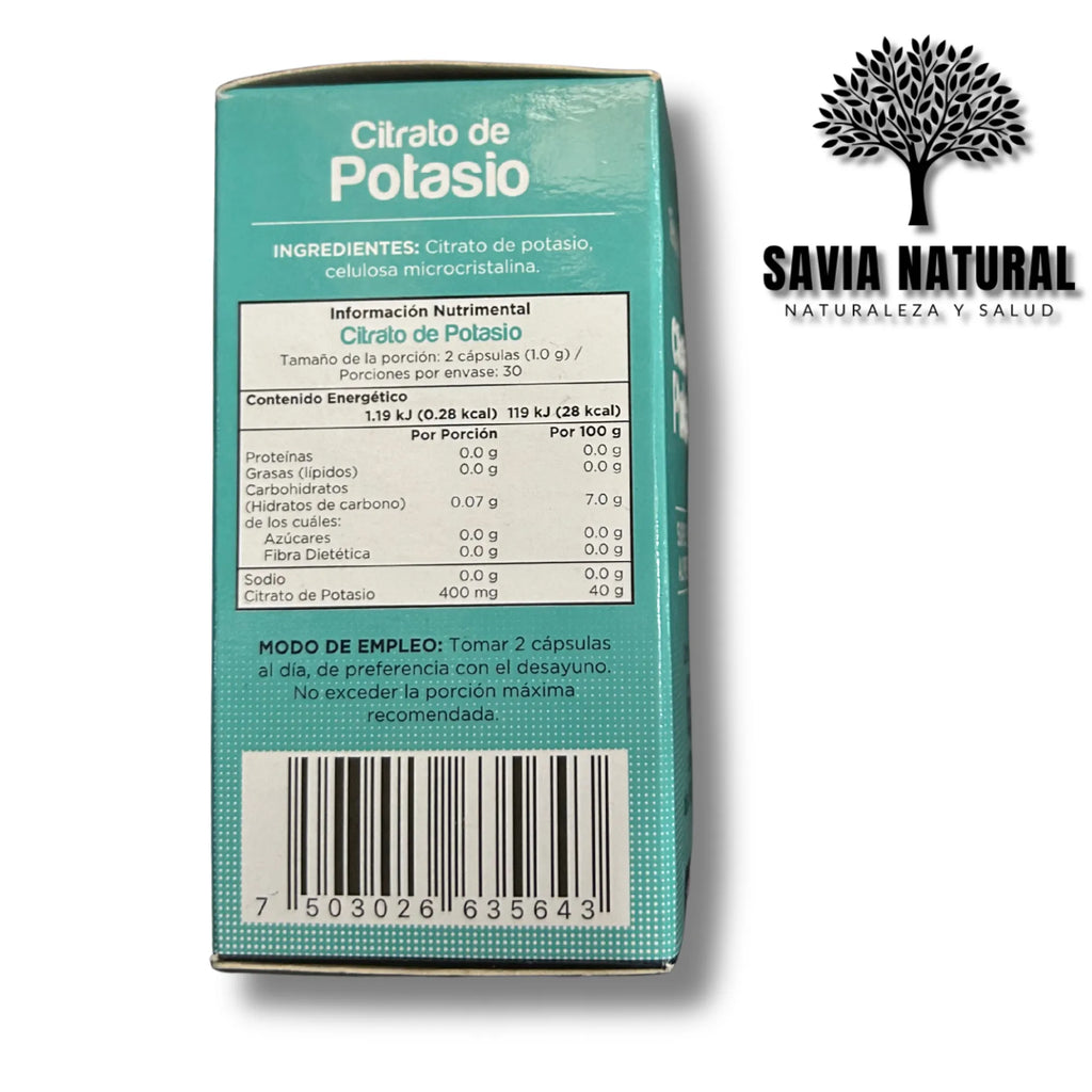 Citrato de Potasio Natural – Calambres, Riñones y Presión Arterial