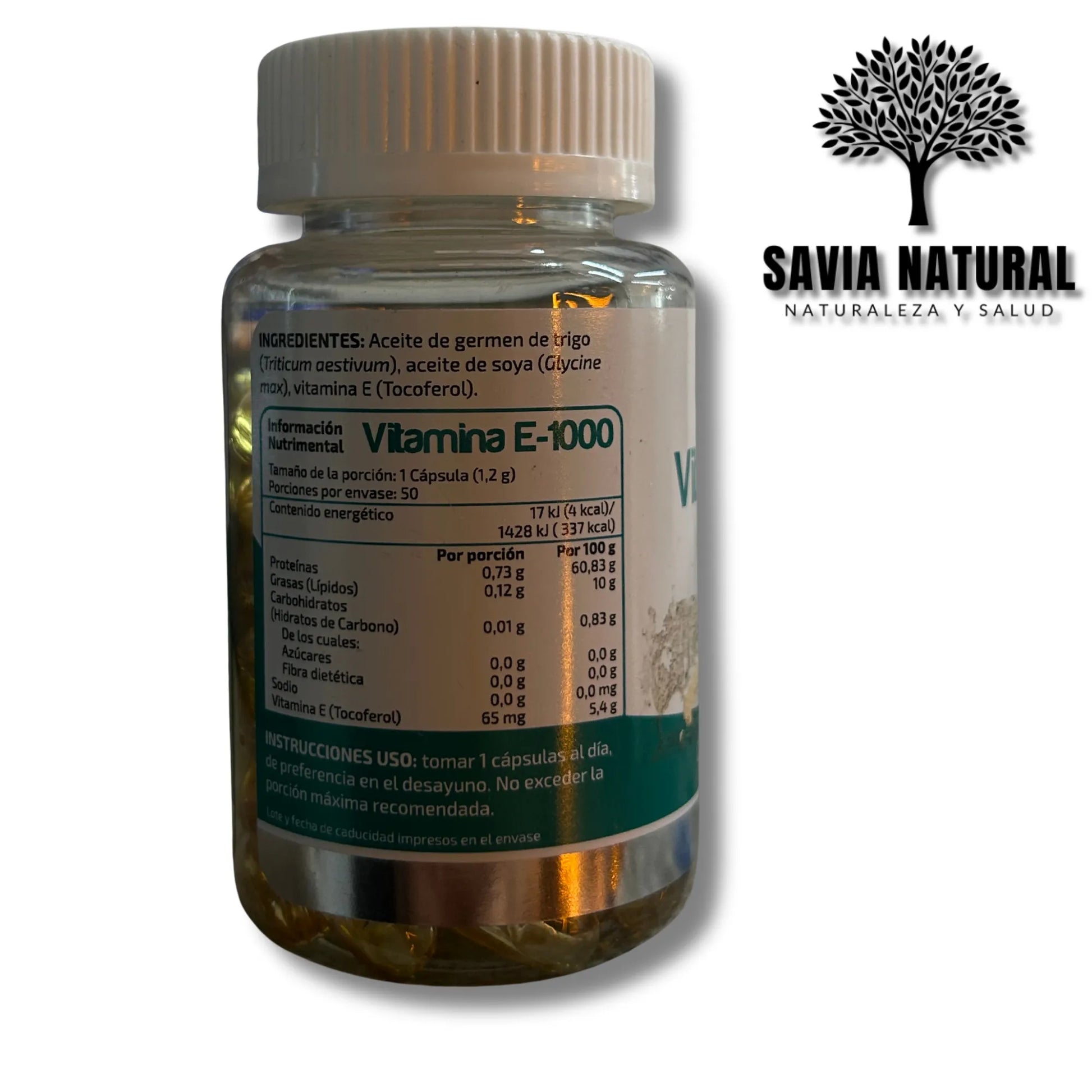 Vitamina E Natural 100 IU – Antioxidante, Piel Radiante y Defensas